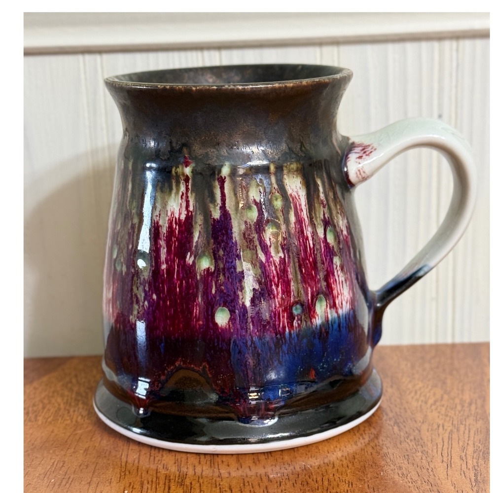 Edgecomb Potters Drip Mug Handmade Whale Tail